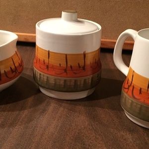 Vintage 5 pc Galaxy Casual 8007 Stoneware Japan